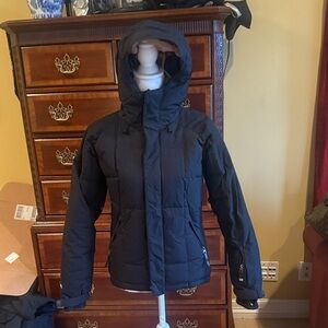 Women's Black Hooded Strobe Ski Jacket